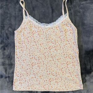 Brandy Melville orange floral singlet